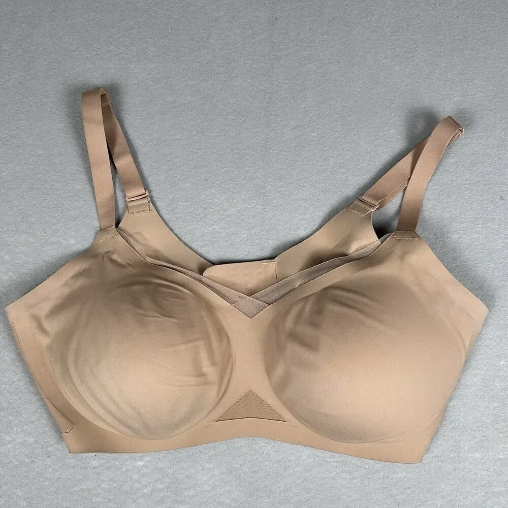 HoneyLove Crossover Bra Size 1X 40 C/D Beige Lined Wireless Comfort Multiway